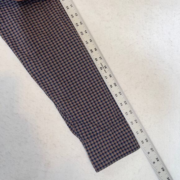 J. Crew Mercantile Flex Button Down Shirt Men's L Blue Orange Check Long Sleeve - Picture 11 of 13